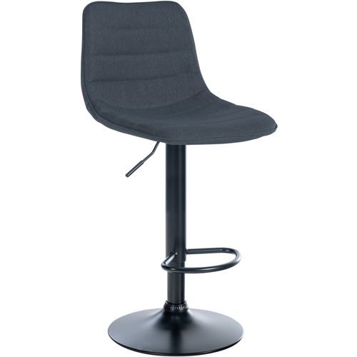 Tabouret De Bar Lex En Tissu Pied Trompette En Métal Gris Foncé/noir