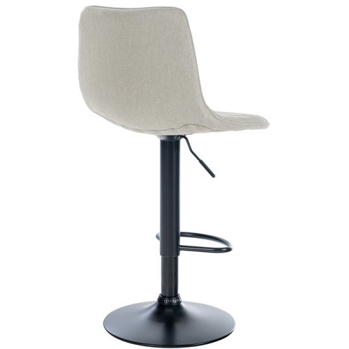 Tabouret De Bar Lex En Tissu Pied Trompette En Métal Crème/noir