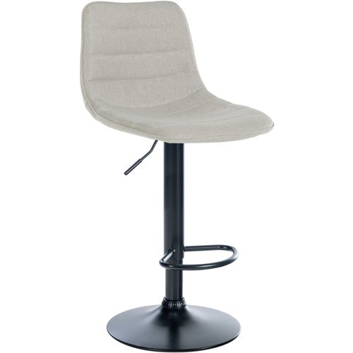 Tabouret De Bar Lex En Tissu Pied Trompette En Métal Crème/noir