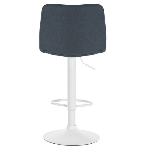 Tabouret De Bar Lex En Tissu Pied Trompette En Métal Gris Foncé/blanc
