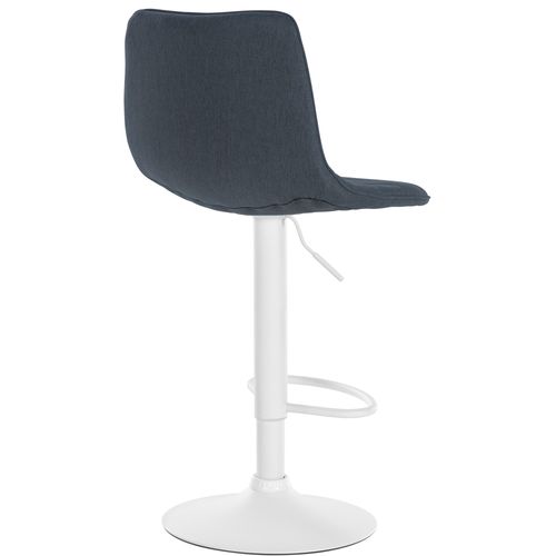 Tabouret De Bar Lex En Tissu Pied Trompette En Métal Gris Foncé/blanc