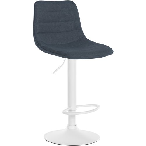 Tabouret De Bar Lex En Tissu Pied Trompette En Métal Gris Foncé/blanc