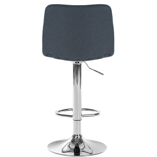 Tabouret De Bar Lex En Tissu Pied Trompette En Métal Gris Foncé/chrome