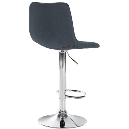 Tabouret De Bar Lex En Tissu Pied Trompette En Métal Gris Foncé/chrome
