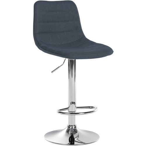 Tabouret De Bar Lex En Tissu Pied Trompette En Métal Gris Foncé/chrome