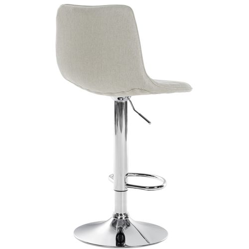Tabouret De Bar Lex En Tissu Pied Trompette En Métal Crème/chrome