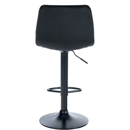 Tabouret De Bar Lex En Velours Pied Trompette En Métal Noir /noir