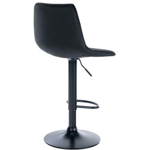 Tabouret De Bar Lex En Velours Pied Trompette En Métal Noir /noir
