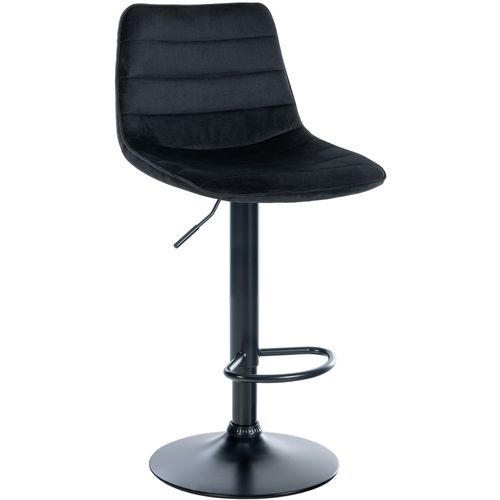 Tabouret De Bar Lex En Velours Pied Trompette En Métal Noir /noir