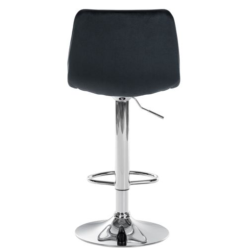 Tabouret De Bar Lex En Velours Pied Trompette En Métal Noir /chrome