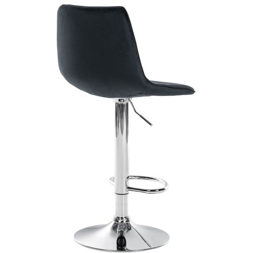 Tabouret De Bar Lex En Velours Pied Trompette En Métal Noir /chrome