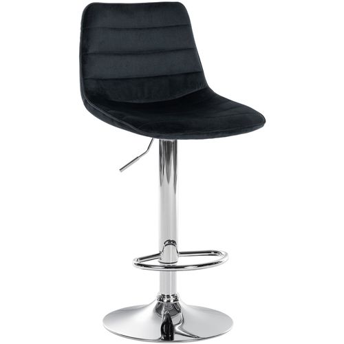 Tabouret De Bar Lex En Velours Pied Trompette En Métal Noir /chrome