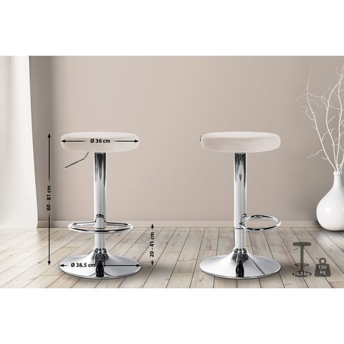 Tabouret De Bar Ponte Velours Chrome