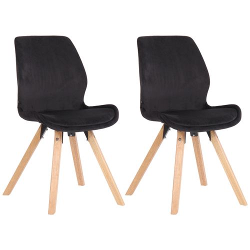 Lot De 2 Chaises De Salle À Manger Luna Noir /velours