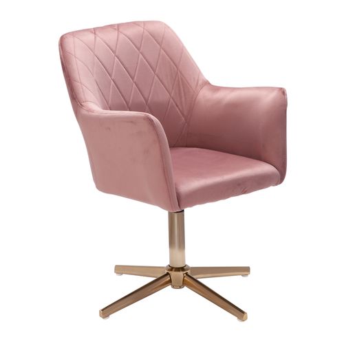 Chaise De Bureau Design Velours Chaise Pivotante Avec Dossier Rose