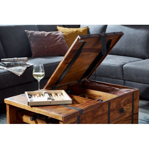 Table Basse De Salon 100 Cm Table Coffre Avec Porte-bouteilles Moderne