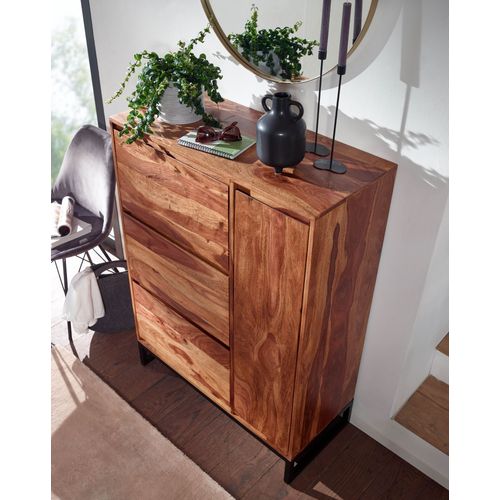 Meuble à Chaussures Bois Massif 120 Cm Rangement Meuble De Entrée