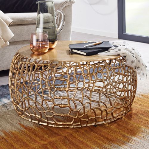 Table Basse Ronde Métal 66x66x30 Cm Petite Table De Salon Moderne