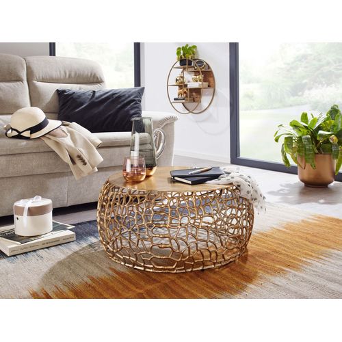 Table Basse Ronde Métal 66x66x30 Cm Petite Table De Salon Moderne