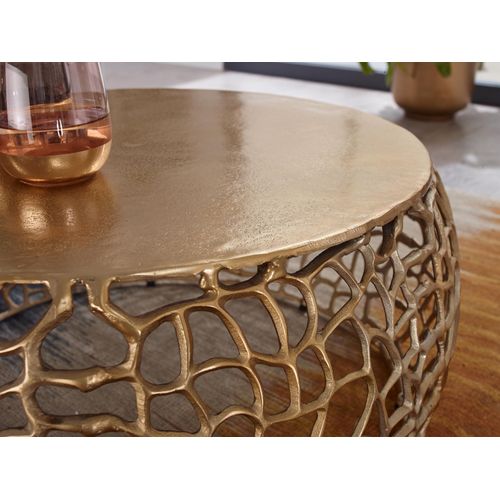 Table Basse Ronde Métal 66x66x30 Cm Petite Table De Salon Moderne