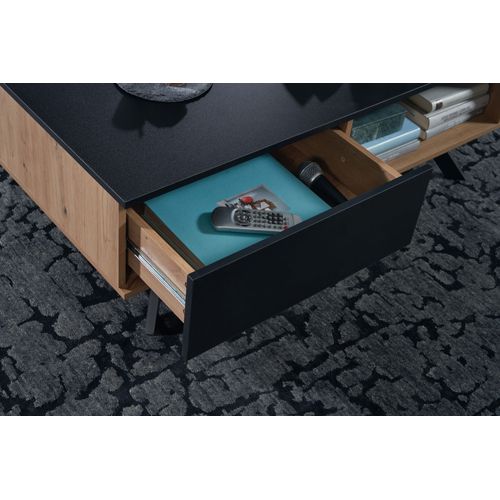 Table Basse De Salon 110x60x38cm Décor Chêne Table Canapé Rectangulaire