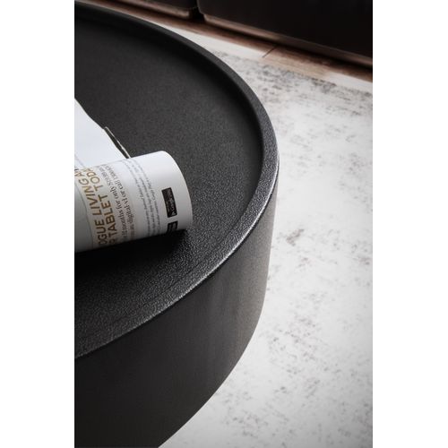 Table Basse De Salon Métal 60x60x36cm Ronde Table De Canapé Noir Moderne