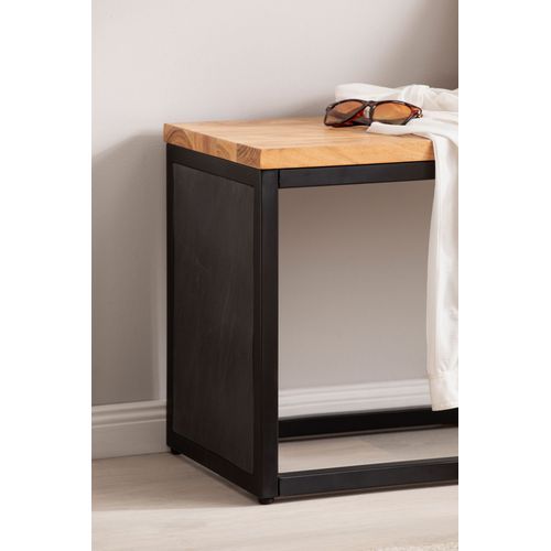 Banc En Aspect Pierre 120 Cm Bois Massif Banc Banquette Couloir Noir