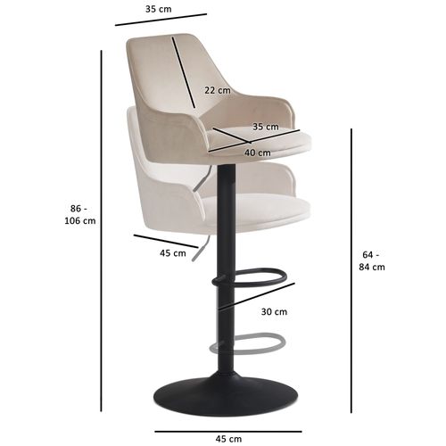 Tabouret De Bar Moderne Velours Chaise Fauteuil De Comptoir Moderne