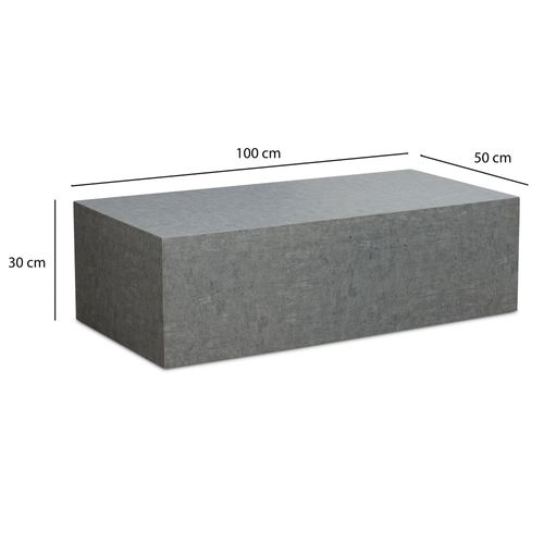 Table Basse Monobloc Aspect Béton Gris Table De Salon Moderne Cube Gris