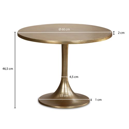 Table Basse Ronde Métal Doré Ø 60 Cm Petite Design Table Salon Moderne