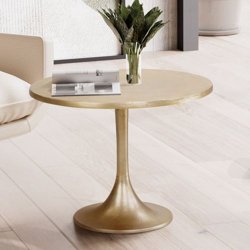 Table Basse Ronde Métal Doré Ø 60 Cm Petite Design Table Salon Moderne