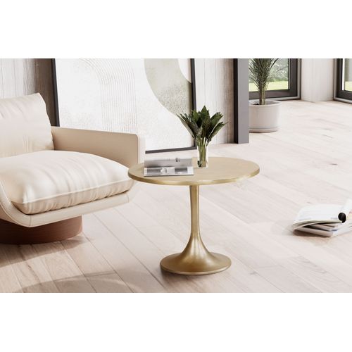 Table Basse Ronde Métal Doré Ø 60 Cm Petite Design Table Salon Moderne