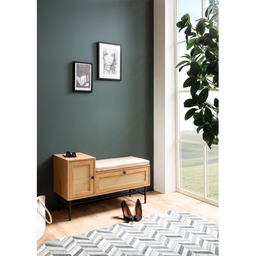 Banc De Rangement à Chaussure Entrée 100 Cm Étagère à Chaussures Chêne