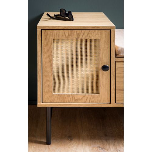 Banc De Rangement à Chaussure Entrée 100 Cm Étagère à Chaussures Chêne