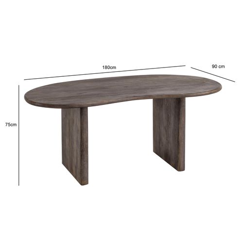 Bureau 180 Cm Table D’ordinateur Bois Massif D'acacia Forme De Rein