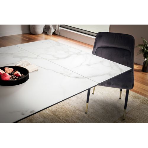 Table De Salle à Manger 180 - 260 Cm Extensible Céramique Grande Moderne Blanc