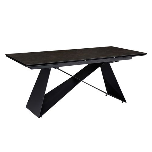 Table De Salle à Manger 180 - 260 Cm Extensible Céramique Grande Moderne Noir