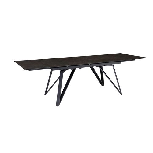 Table De Salle à Manger 180 - 260 Cm Extensible Céramique Grande Moderne Noir