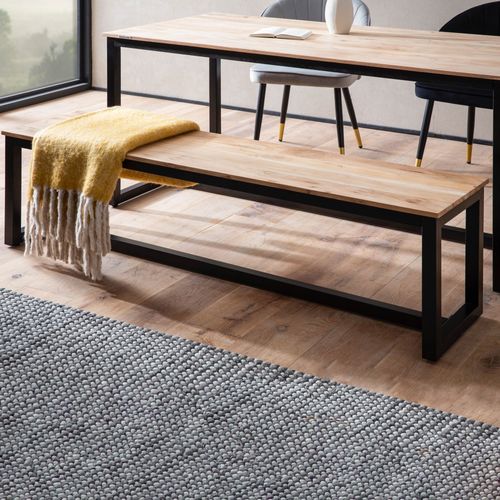 Banc Salle à Manger Cuisine Bois Massif D’acacia Métal Style Industriel 160 Cm