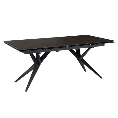Table De Salle à Manger 180 - 260 Cm Extensible Céramique Grande Moderne Noir