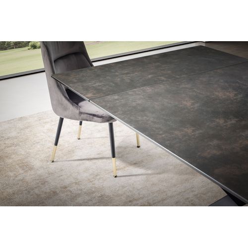 Table De Salle à Manger 180 - 260 Cm Extensible Céramique Grande Moderne Noir