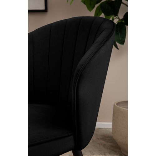 Lot De 2 Chaises De Salle à Manger Cuisine Velours Scandinave Coque Noir