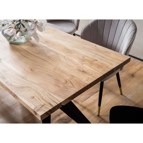 Table De Salle à Manger Cuisine Bois Massif Métal Grande Industriel 200 Cm