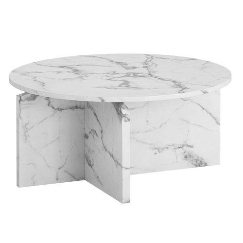 Table Basse Canapé De Salon 70 Cm Grande Ronde Moderne Contemporain Blanc