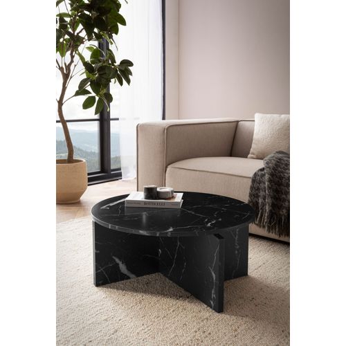 Table Basse Canapé De Salon 70 Cm Grande Ronde Moderne Contemporain Noir