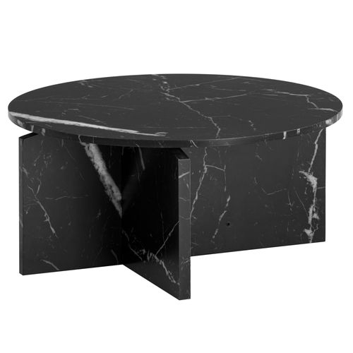Table Basse Canapé De Salon 70 Cm Grande Ronde Moderne Contemporain Noir