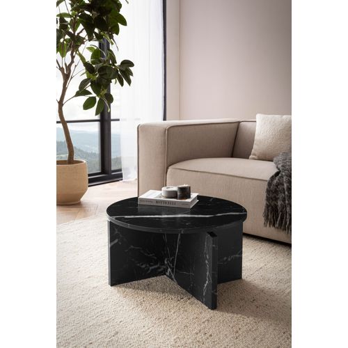 Table Basse Canapé De Salon 60 Cm Petite Ronde Moderne Contemporain Noir