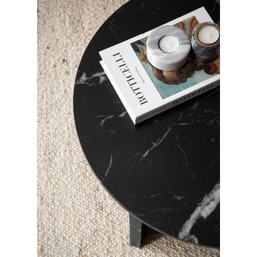 Table Basse Canapé De Salon 60 Cm Petite Ronde Moderne Contemporain Noir