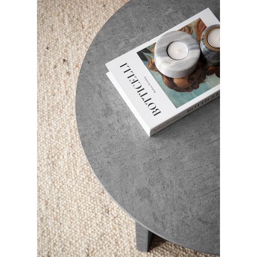 Table Basse Canapé De Salon 60 Cm Petite Ronde Moderne Contemporain Gris