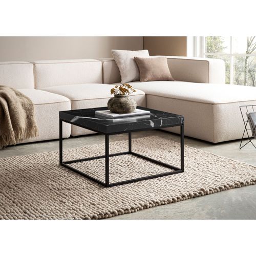 Table Basse Canapé De Salon 60 Cm Design Moderne Petite Carrée Métal Noir